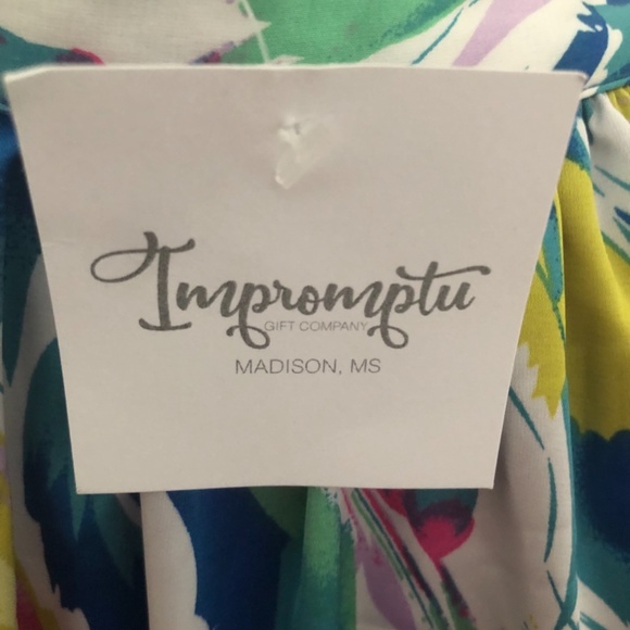 TCEC Blue Floral Tie Neck Dress (J) - Picture 4 of 8